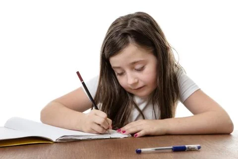 Studying hard at school Foto stock