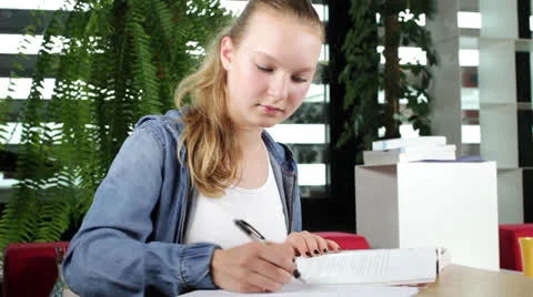 Studying Hard with Slider Video stock 24813504