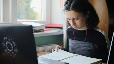 Studying at home Stock Footage 129334063