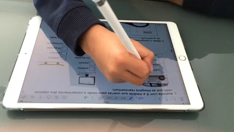 Studying on the iPad Stock Footage 89657589