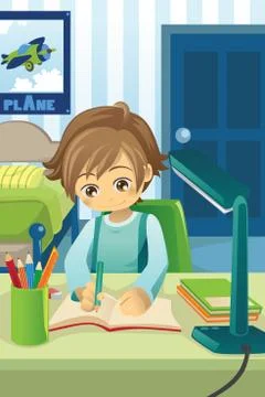 Studying kid Stock Illustration