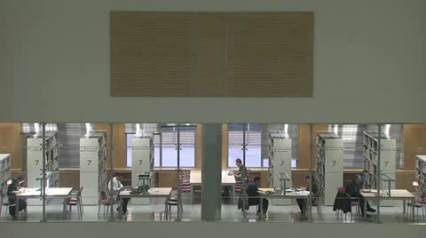 Studying at the library Stock Footage 21076510