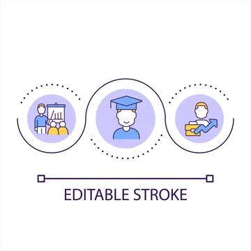 Studying loop concept icon Illustrazione stock