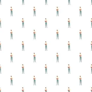 Studying man reading book seamless pattern background Stock Illustration