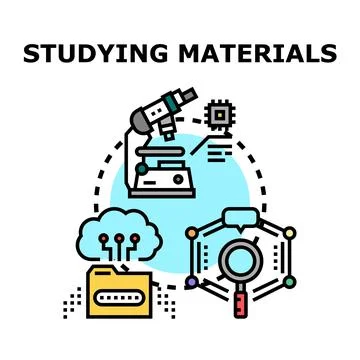 Studying materials and scientific research concept vector Stock Illustration