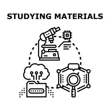 Studying materials and scientific research concept vector Stockillustratie