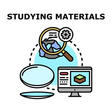 Studying materials concept for scientific research analysis Stock Illustration