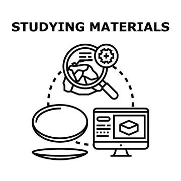 Studying materials concept for scientific research analysis Stock Illustration