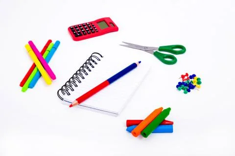 Studying maths and doing math calculations as homework. Stock Photos