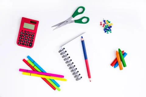 Studying maths and doing math calculations as homework. Stock Photos