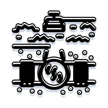 Studying microscopic organisms and biological research in laboratory Stock Illustration