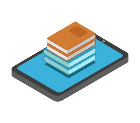 Studying online isometric illustrated in vector Stock Illustration