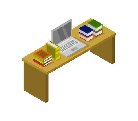 Studying online isometric illustrated in vector 스톡 일러스트