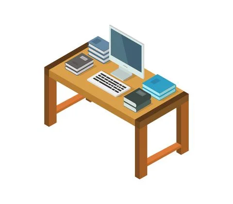 Studying online isometric illustrated in vector Stock Illustration