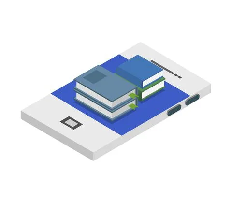 Studying online isometric illustrated in vector 스톡 일러스트