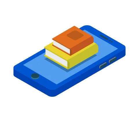 Studying online isometric illustrated in vector Stockillustratie