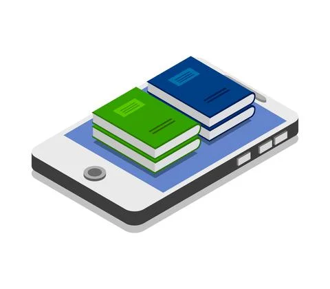 Studying online isometric illustrated in vector イラスト素材