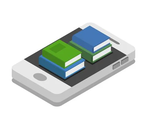 Studying online isometric illustrated in vector Stock Illustration