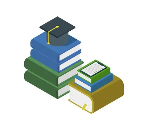 Studying online isometric illustrated in vector Stock Illustration