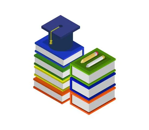 Studying online isometric illustrated in vector Stock Illustration