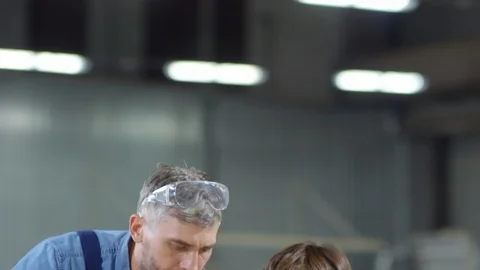 Studying Process in Carpentry Shop Video stock 105636944