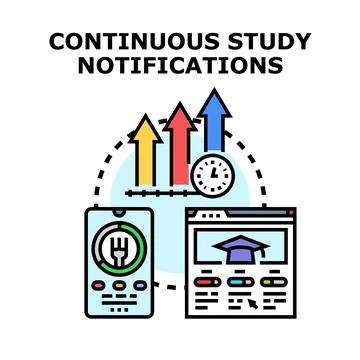 Studying progress updates and educational notifications concept Stock Illustration