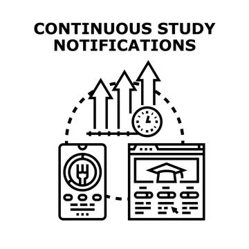 Studying progress updates and educational notifications concept イラスト素材