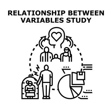 Studying relationship between variables and human behavior analysis Stock Illustration