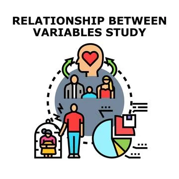 Studying relationship between variables and human behavior analysis Stock Illustration
