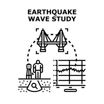 Studying seismic waves and structural engineering risks Stock Illustration