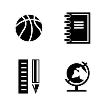 Studying. Simple Related Vector Icons Stock Illustration