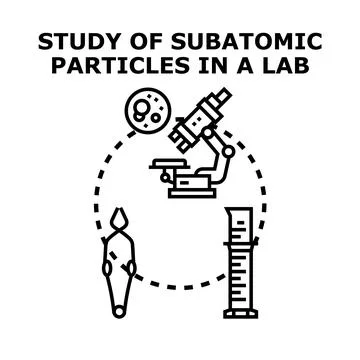Studying subatomic particles in a scientific laboratory Stock Illustration