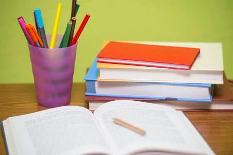 Studying table Stockfoto's