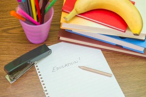 Studying table Stock Photos