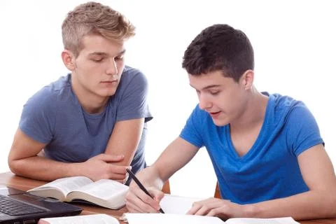 Studying together Stock Photos