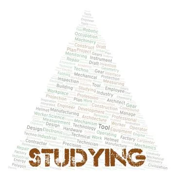 Studying typography word cloud create with the text only Stock Illustration