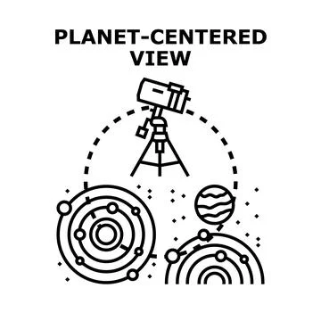 Studying universe celestial bodies observing cosmos science Stock Illustration