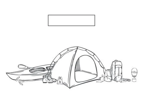 Stuff for camping. Vector background. Stock Illustration