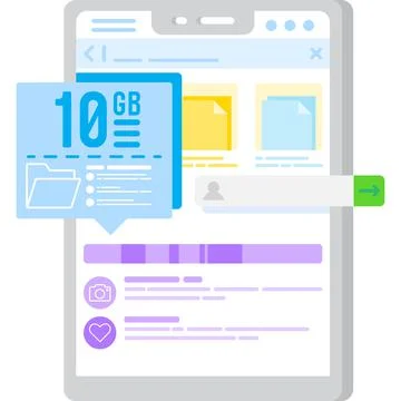 Stuff icon lost of storage on mobile vector Stock Illustration