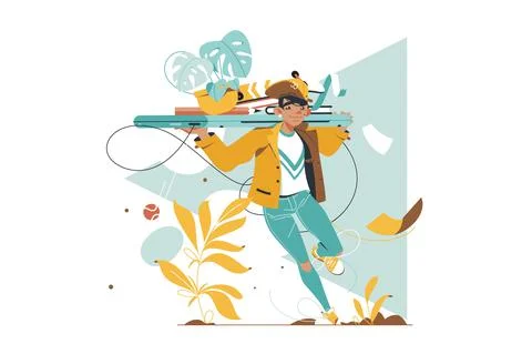 Stuff on mans shoulders Stock Illustration