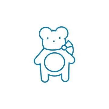 Stuffed animal linear icon concept. Stuffed animal line vector sign, symbol Stock Illustration