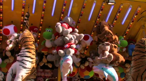 Stuffed animals at the fair Stock Footage 716692
