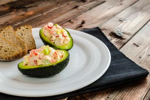 Stuffed with avocado Stock Photos