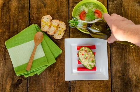 Stuffed avocado Stock Photos