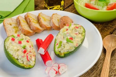 Stuffed avocado Stock Photos