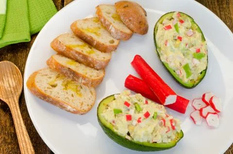 Stuffed avocado Stock Photos