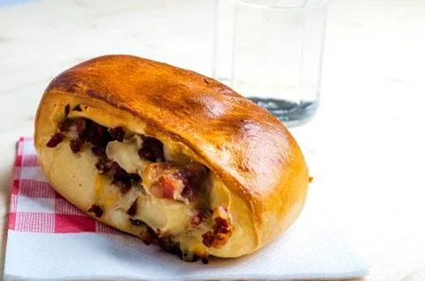 Stuffed with bacon pieces cheese Stock Photos