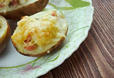 Stuffed Baked Potatoes Stockfoto's