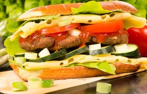 Stuffed beef sandwich Stock Photos