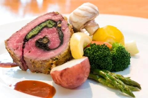 Stuffed beef steaks Stock Photos
